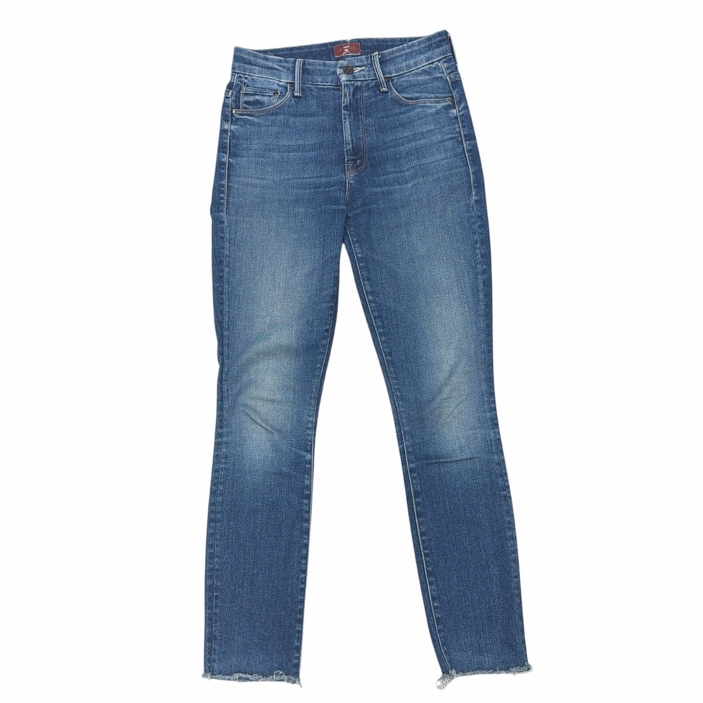 MOTHER High Waisted Looker Ankle Fray in Night Clubbing Skinny Jeans